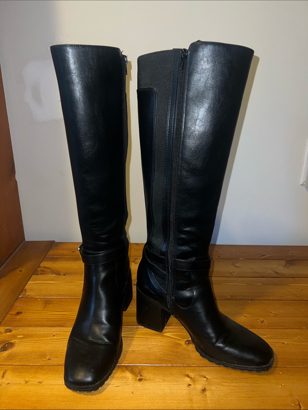 Tall Black Knee-High Boots